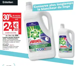 Promocash Lessive liquide Originalª ARIEL PROFESSIONAL offre