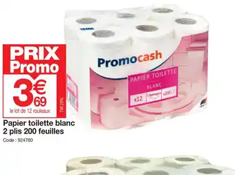 Promocash Papier toilette blanc 2 plis 200 feuilles offre