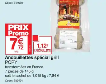 Promocash Andouillettes spécial grill POPY offre