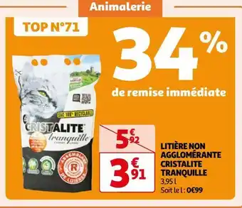 Auchan Litière non agglomérante cristalite tranquille offre