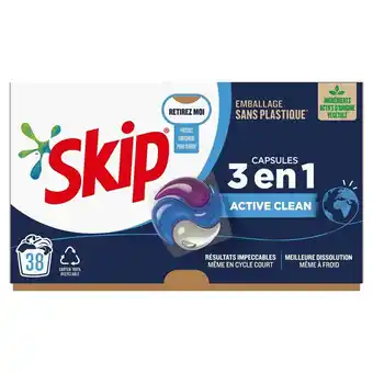Auchan Lessive capsules 3-en-1 active clean skip offre