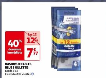Auchan Rasoirs jetables blue 3 gillette offre