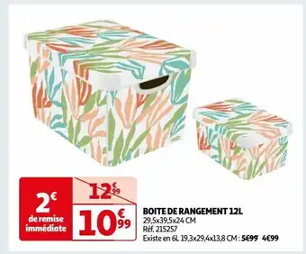 Auchan Boite de rangement 12l offre