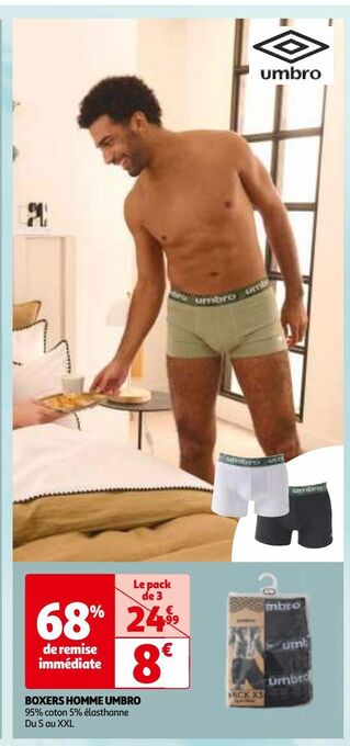 Auchan Boxers homme umbro offre