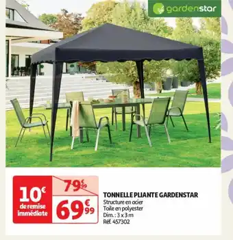 Auchan Tonnelle pliante gardenstar offre