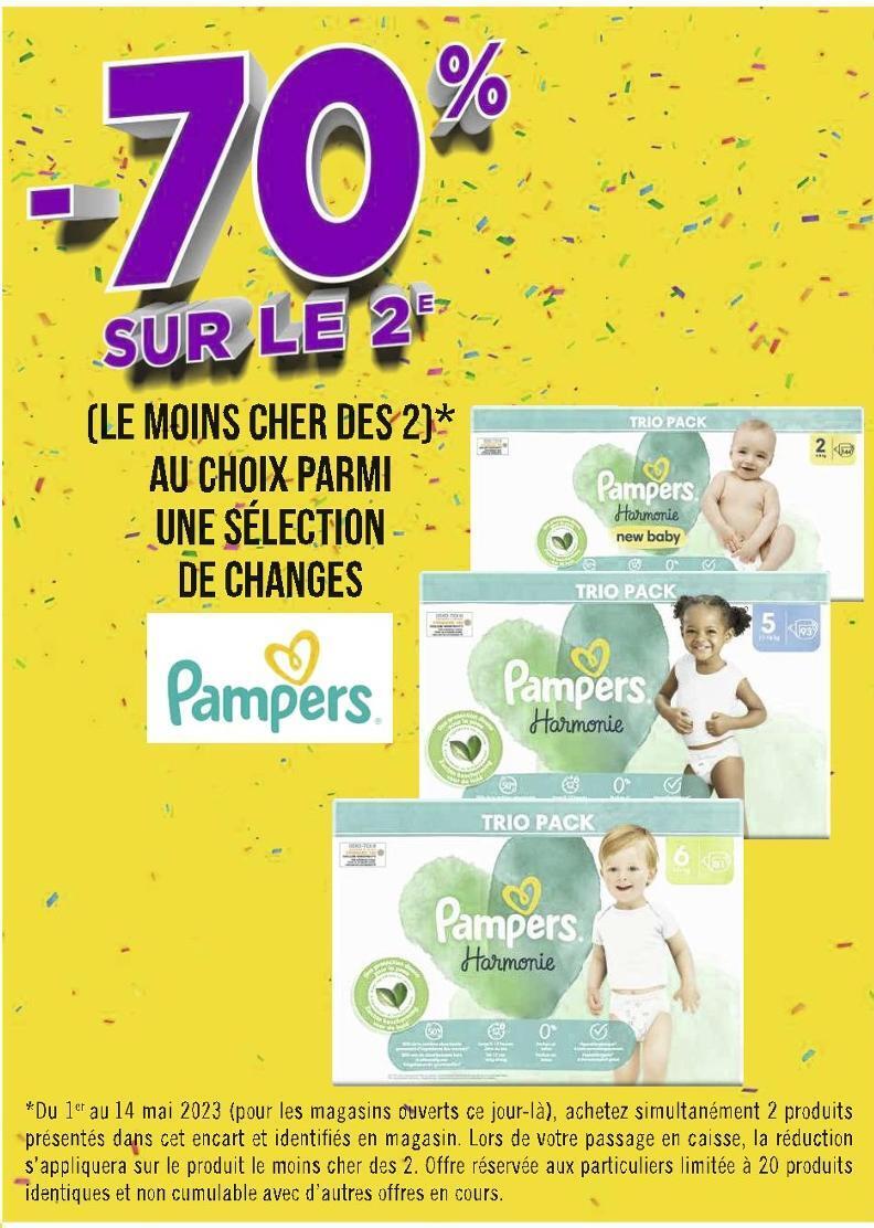 Promo Pampers 70 sur le 2e au choix parmi unesélection dechanges chez