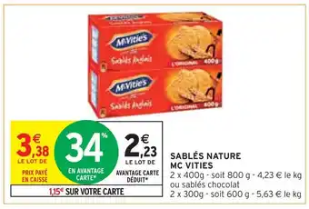 Mc vities sablés nature