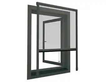 Moustiquaire aluminium grise 140 x 140 cm enroulable