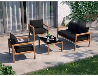 Brico Dépôt Blooma coffee set carmos 4 personnes - aluminium et toile polyester offre