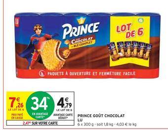 Intermarché Lu prince goût chocolat offre