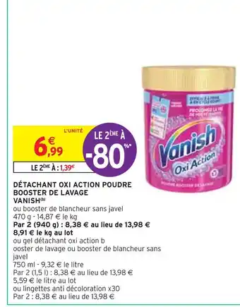 Intermarché Vanish détachant oxi action poudre booster de lavage(b) offre