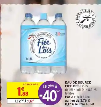 Intermarché Fiee des lois eau de source offre