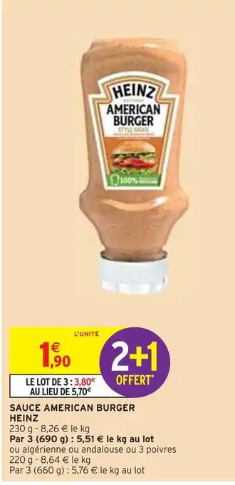 Intermarché Heinz sauce american burger offre