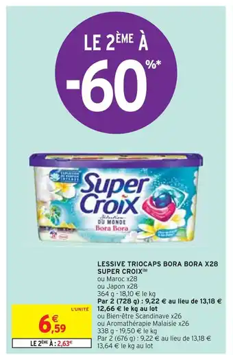 Intermarché Super croix lessive triocaps bora bora x28 (b) offre