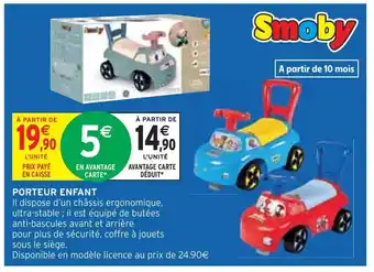 Intermarché Smoby porteur enfant offre