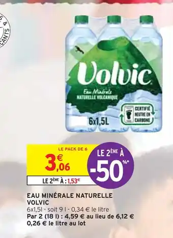 Intermarché Volvic eau minérale naturelle offre