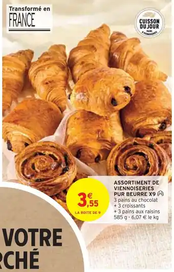 Intermarché Assortiment de viennoiseries pur beurre x9 offre