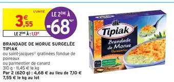 Intermarché Tipiak brandade de morue surgelée offre