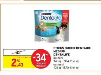 Intermarché Dentalife sticks bucco-dentaire medium offre