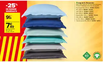 Carrefour Linge de lit Percale bio offre