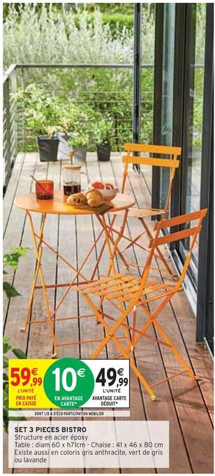 Intermarché Set 3 pieces bistro offre