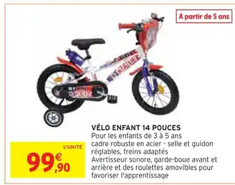 Intermarché Vélo enfant 14 pouces offre