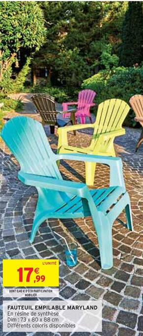 Intermarché Fauteuil empilable maryland offre