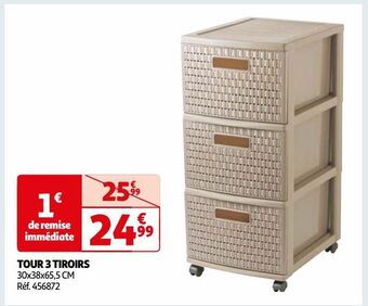 Auchan Tour 3 tiroirs offre