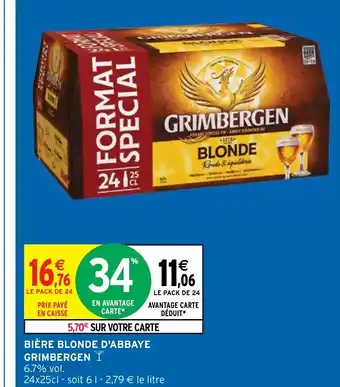 Intermarché Express BIÈRE BLONDE D'ABBAYE GRIMBERGEN offre