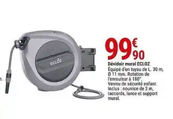 Gamm vert Dévidoir mural ecloz offre