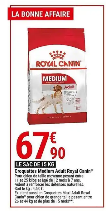 Gamm vert Croquettes medium adult royal canin offre