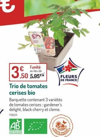 Botanic Trio de tomates cerises bio offre