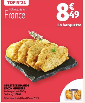 Auchan 8 filets de limande façon meunière offre