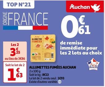 Auchan Allumettes fumées auchan offre