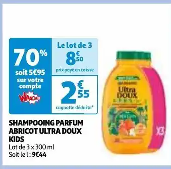 Auchan Shampooing parfum abricot ultra doux kids offre