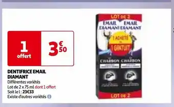 Auchan Dentifrice email diamant offre