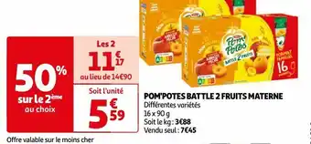 Auchan Pom'potes battle 2 fruits materne offre