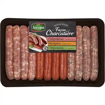 Auchan Assortiment de 12 saucisses charcutières socopa offre