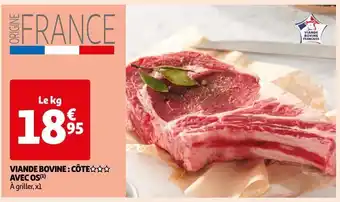 Auchan Supermarché Viande bovine : côte avec os offre