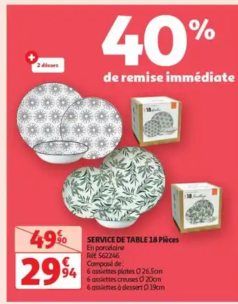 Auchan Supermarché Service de table 18 pieces offre