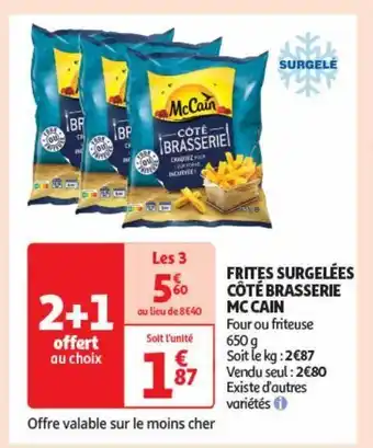 Frites surgelees cote brasserie mc cain