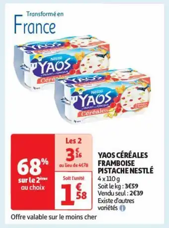 Auchan Supermarché Yaos cereales framboise pistache nestle offre