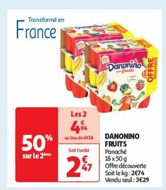 Auchan Supermarché Danonino fruits offre