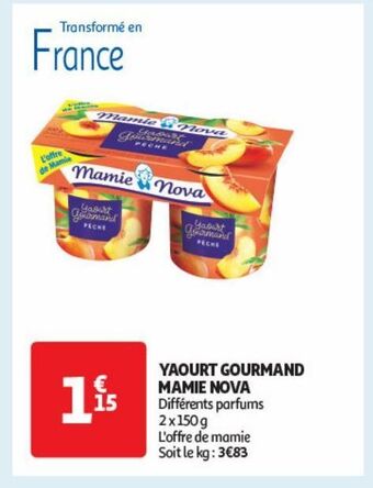 Auchan Supermarché Yaourt gourmand mamie nova offre