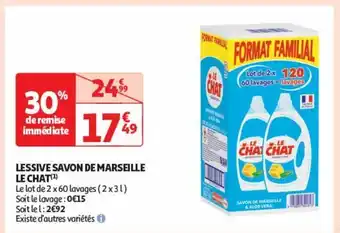 Auchan Supermarché Lessive savon de marseille le chat offre