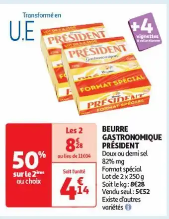 Auchan Supermarché Beurre gastronomique president offre