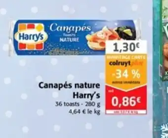 Colruyt Canapés nature Harry's offre