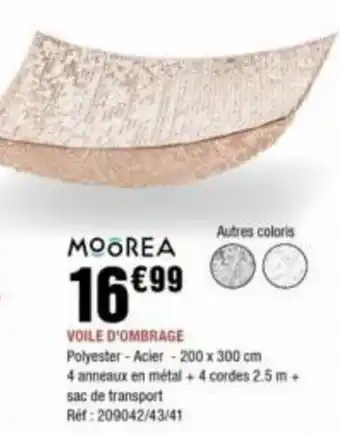 La Foir'Fouille MOOREA VOILE D'OMBRAGE offre