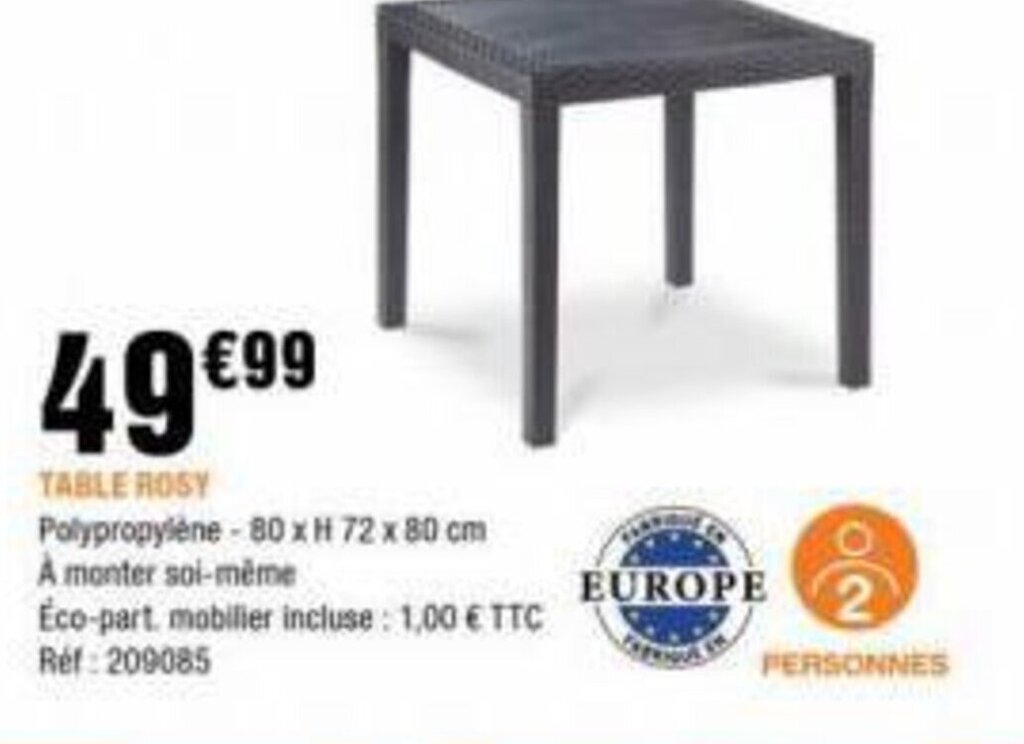 Promo TABLE ROSY chez La Foir'Fouille
