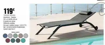 La Foir'Fouille TRANSAT MILENIO Aluminium - Texaline 201 xH 36/99 x 80 cm A monter soi-même Différents modèles offre
